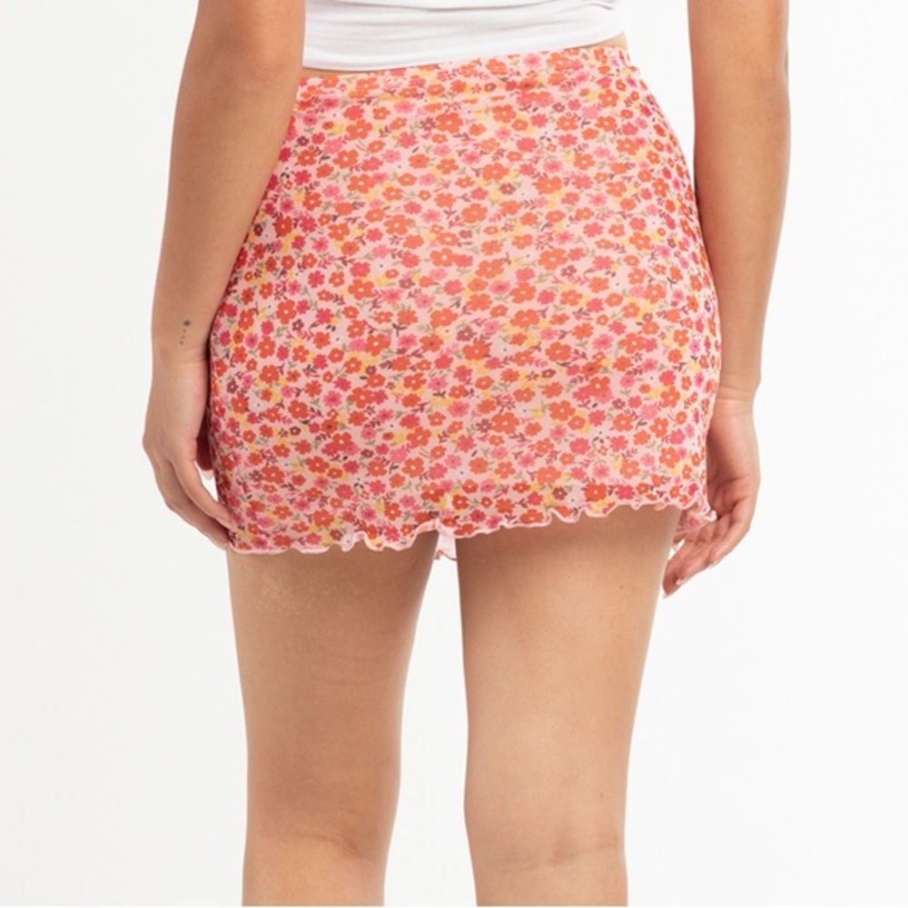 Brand New Floral Mesh Mini Flap Skirt by Full Tilt - Tilly’s